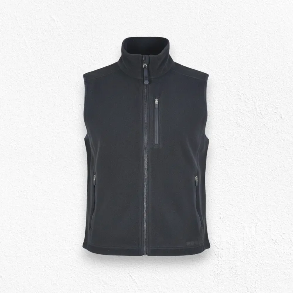 L L Bean Black Fleece Full Zip Gorpcore Mock Neck Sleeveless Vest Size Medium